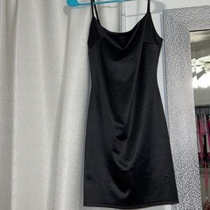 Windsor Black Satin Bodycon Dress